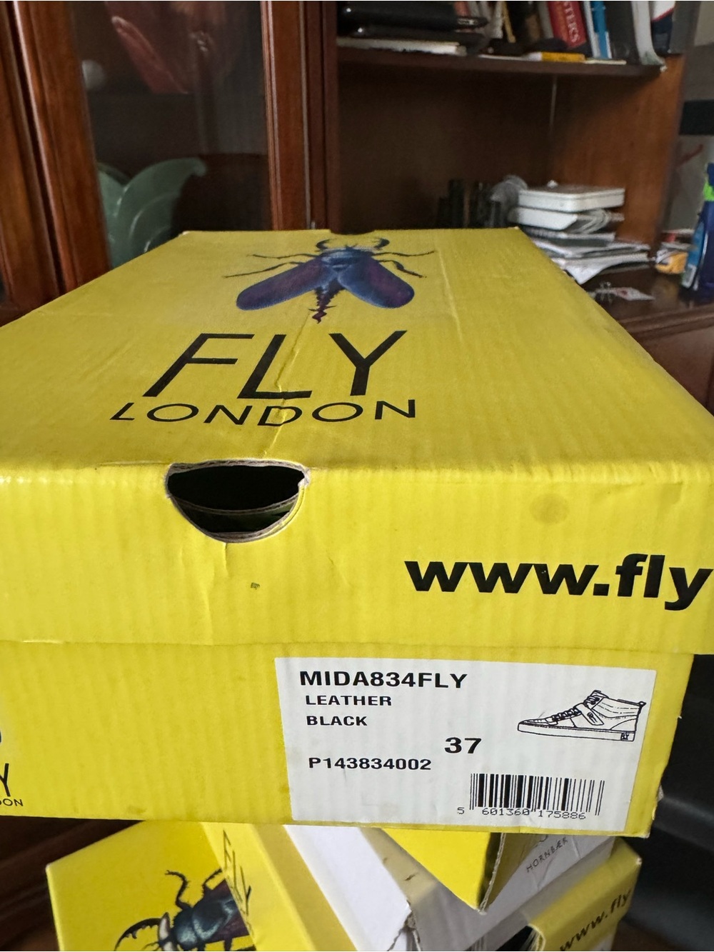 Fly London Black Leather Sneakers (Box)